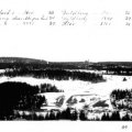 Gammelt bilde ca. 1903 tatt fra Staås. Viser Bleikebakke,Vesleng,Kloa,Lindal mm.Skyte avstander fra Staås påskrevet